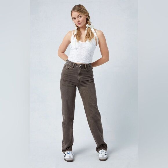 PacSun Eco Brown '90s Boyfriend Jeans in Brown 24 - Picture 1 of 15